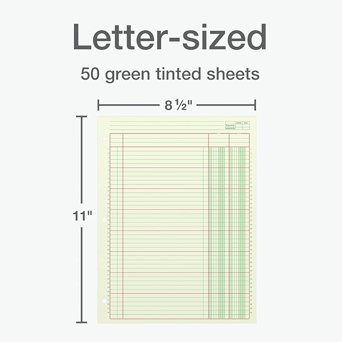 Columnar Analysis Pad | 2 Column Ledger | 8.5" x 11" | 100 Pages