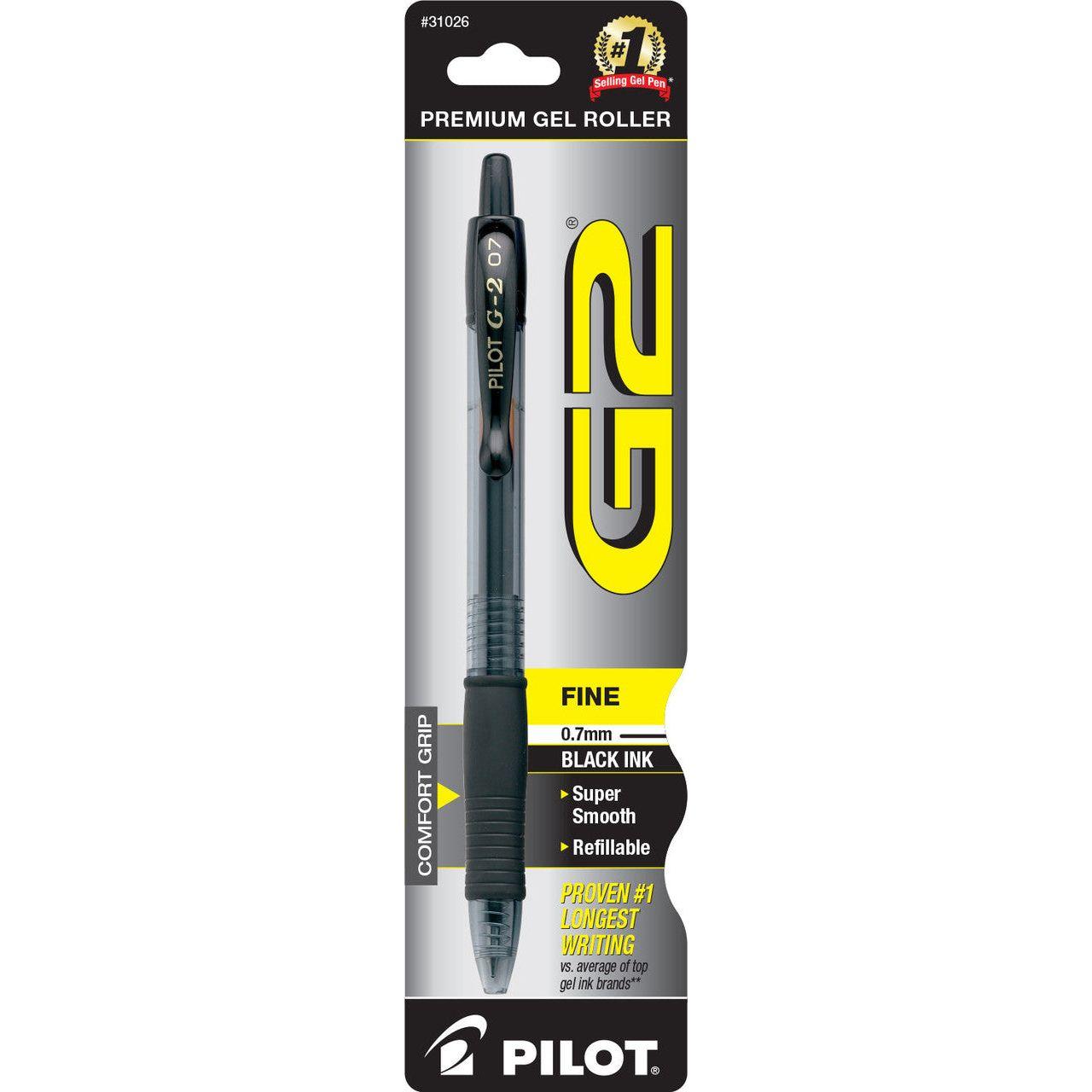 G2 Retractable Gel Pens Fine Point 0.7 mm Black Ink