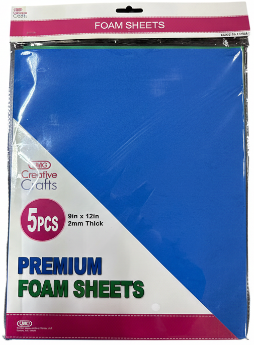 FOAM SHEETS PRIMARY COLORS 5PCS 9'X12'