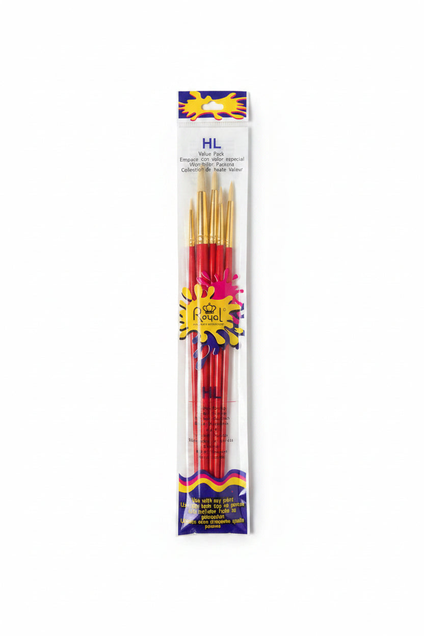 Brush #1,2,4,6,8 Long Round Set Pkg. 5