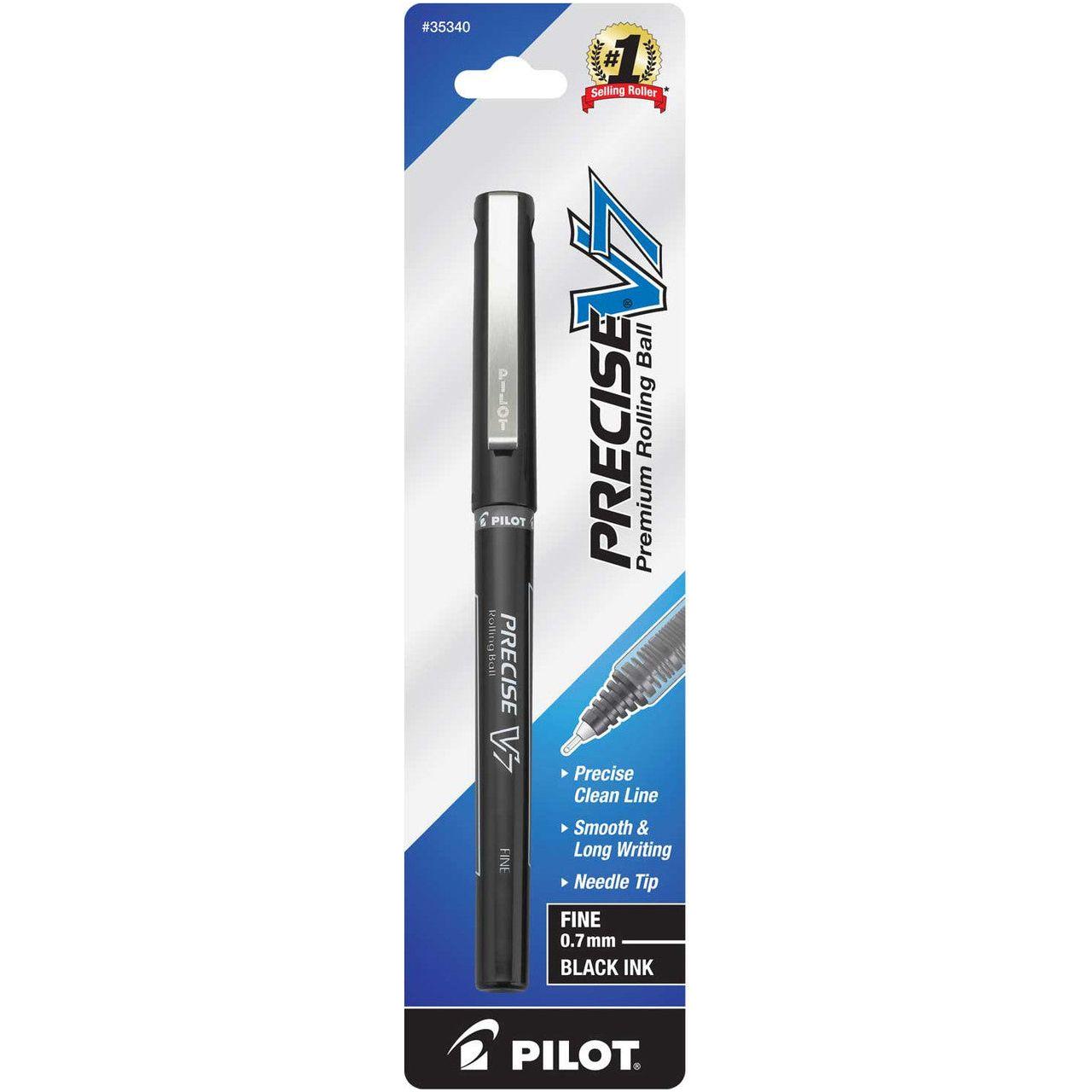 Precise V7 Rolling Ball Stick Pens 0.7 mm Fine Point Black Ink7