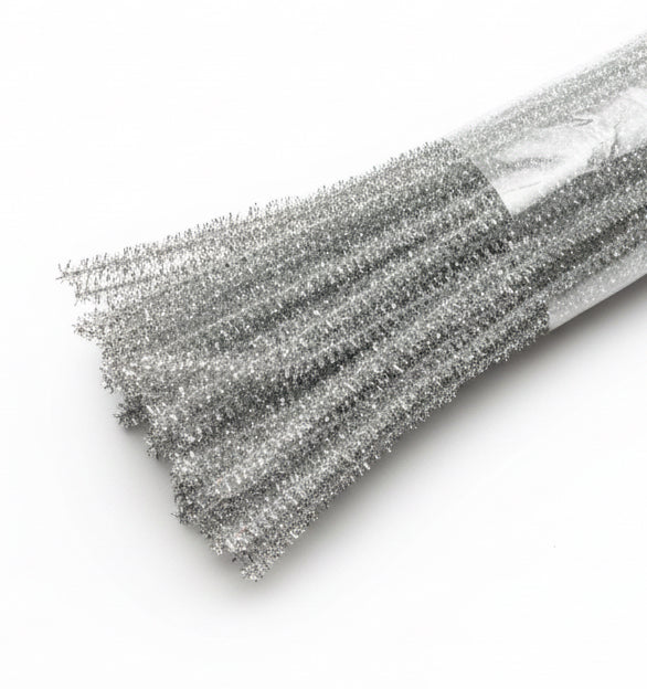 Silver Glitter Chenille | 30 PCS