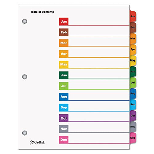 PRINTABLE DIVIDERS MONTHLY MULTICOLOR LETTER