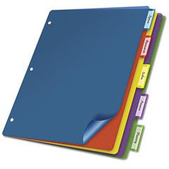 PLASTIC INDEX DIVIDER 5 TAB ASSORTED COLOR LETTER