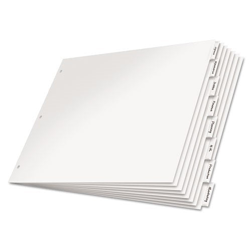 PAPER INDEX DIVIDER 8 TAB WHITE 11 x 17 CLEAR TAB