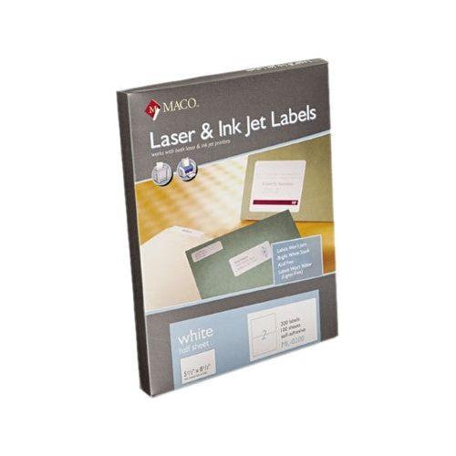 LABELS HALF SHEET 5-1/2" X 8-1/2" WHITE 200 PC