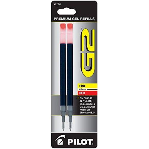G2 Refills for Gel Ink Fine Point 0.7 mm Red Ink Pkg. 2