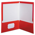 LAMINATED TWIN POCKET FOLDERS RED BOX/25