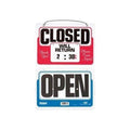 SIGN OPEN/CLOSED WILL RETURN W/CLOCK