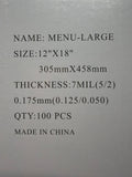 LAMINATING POUCH 7ML LARGE MENU