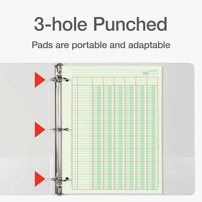 Columnar Analysis Pad | 6 Column Ledger | 8.5" x 11" | 100 Pages