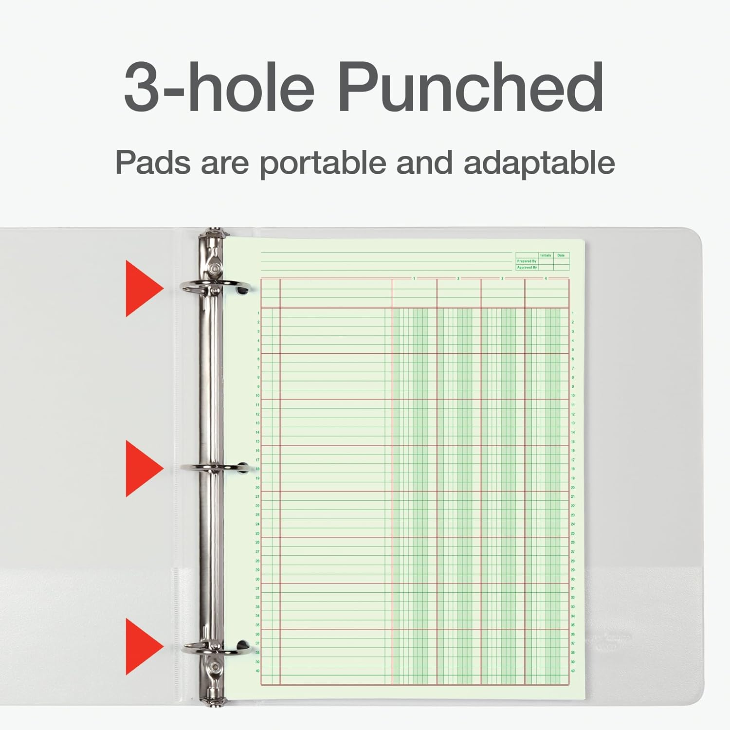 Columnar Analysis Pad | 4 Column Ledger | 8.5" x 11" | 100 Pages