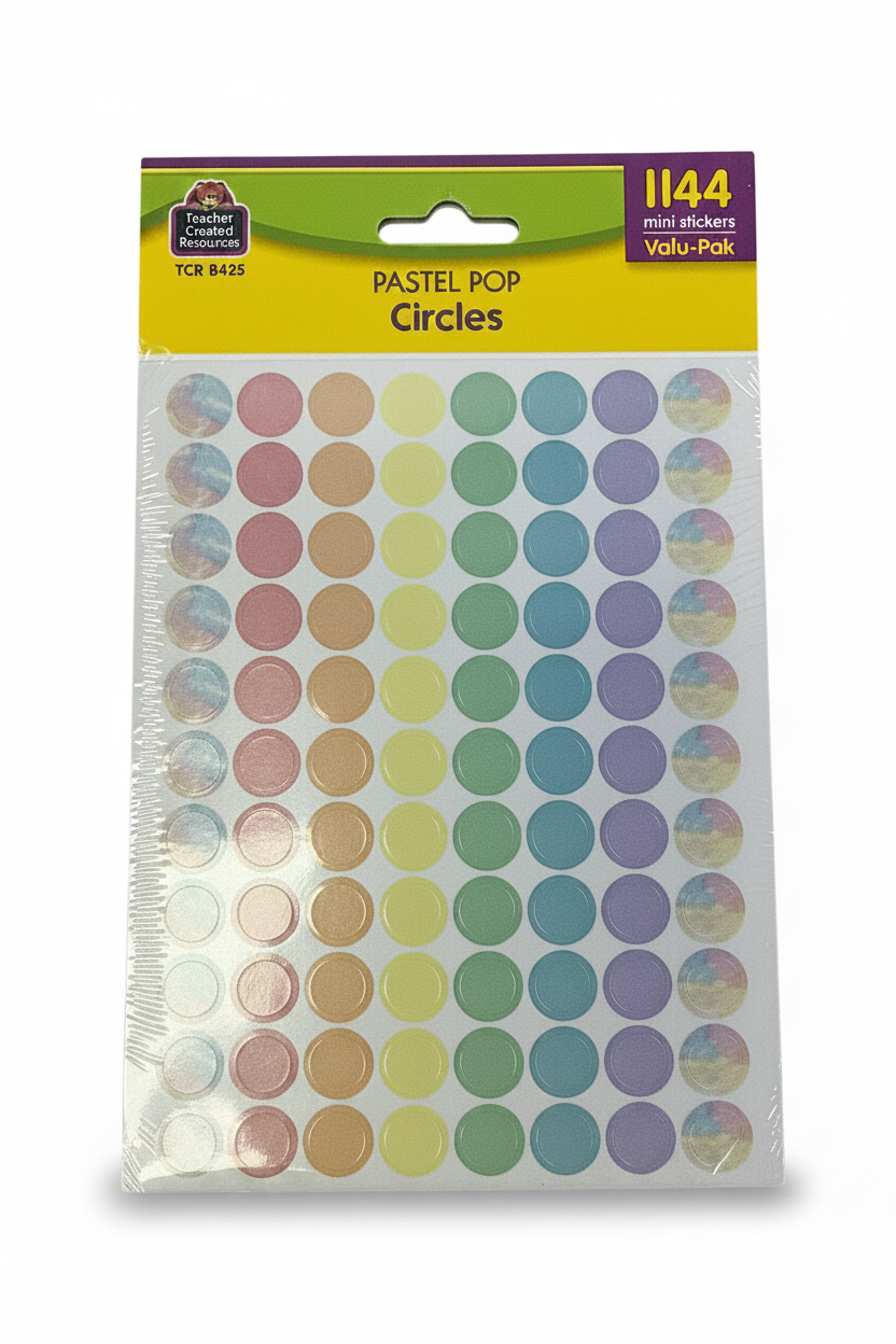 PASTEL POP CIRCLES MINI STICKERS VALU-PAK
