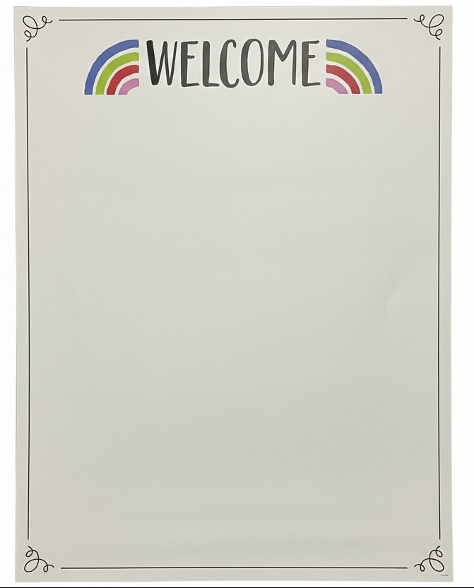 Rainbow Doodles Welcome Chart Blank 17 x 22