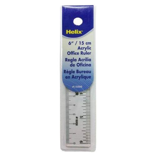 Helix Plastic Ruler 6" / 15cm Clear