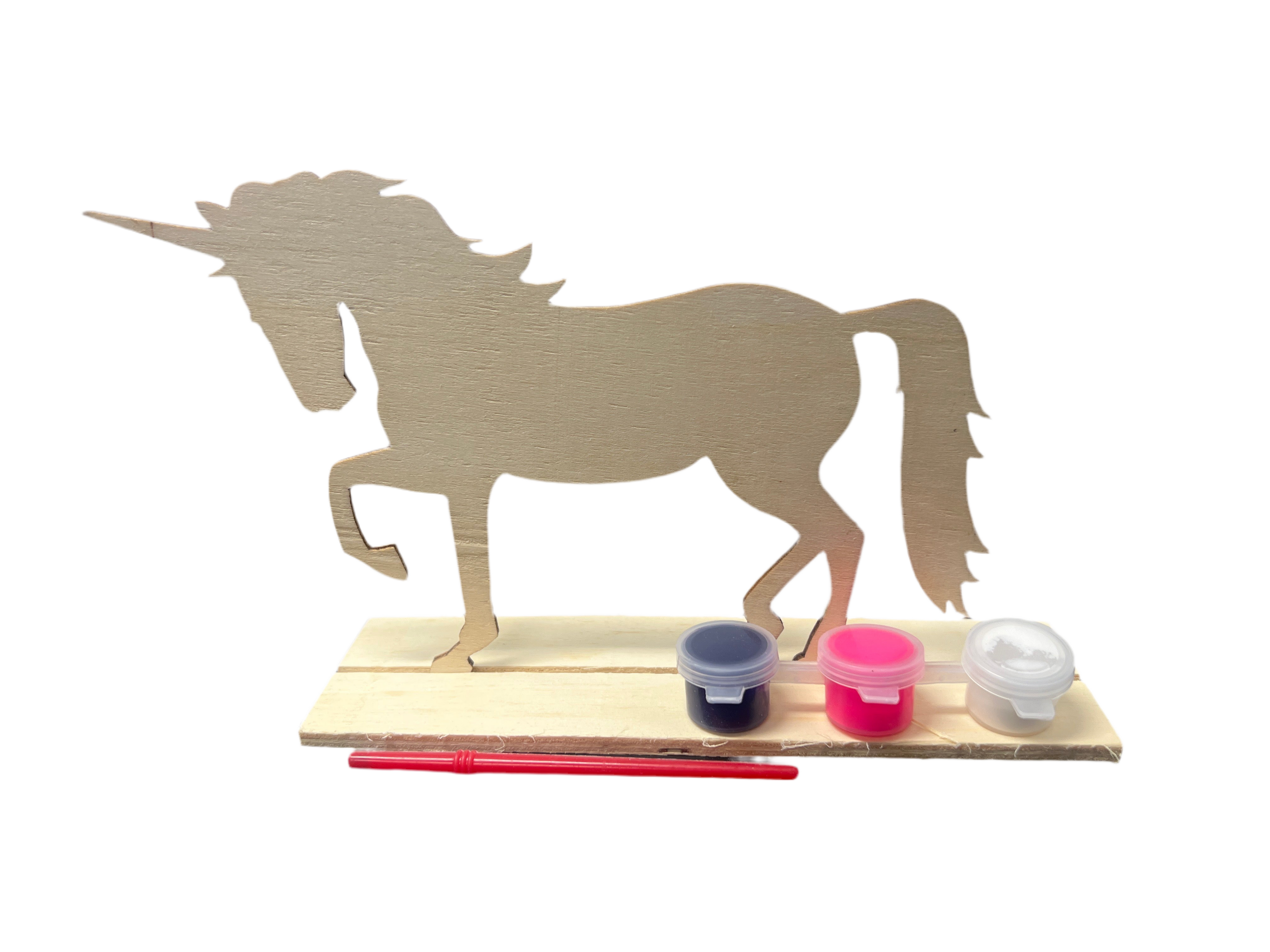 WOODEN UNICORN PAINTING SET 4PCS