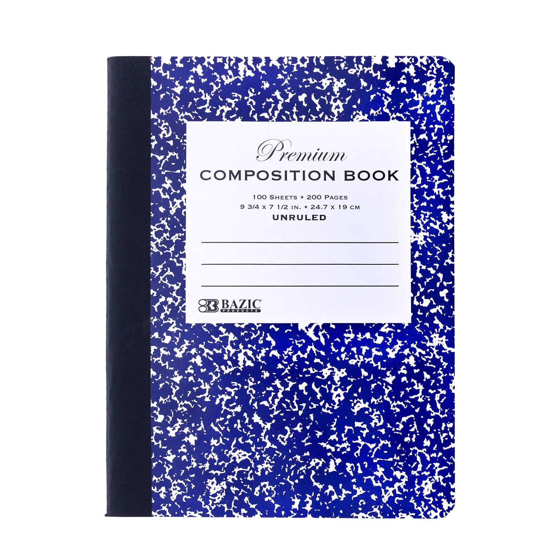 Composition Unruled Marble Notebook | Black or Blue