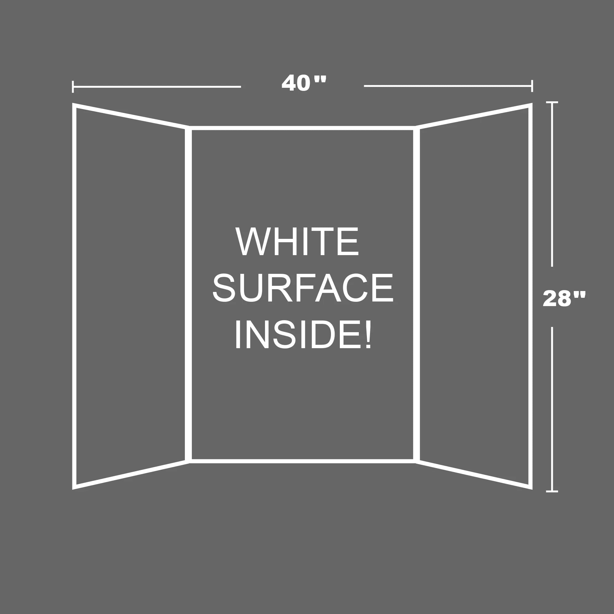 TRI-FOLD CORRUGATED PRESENTATION BOARD White 28"X 40"