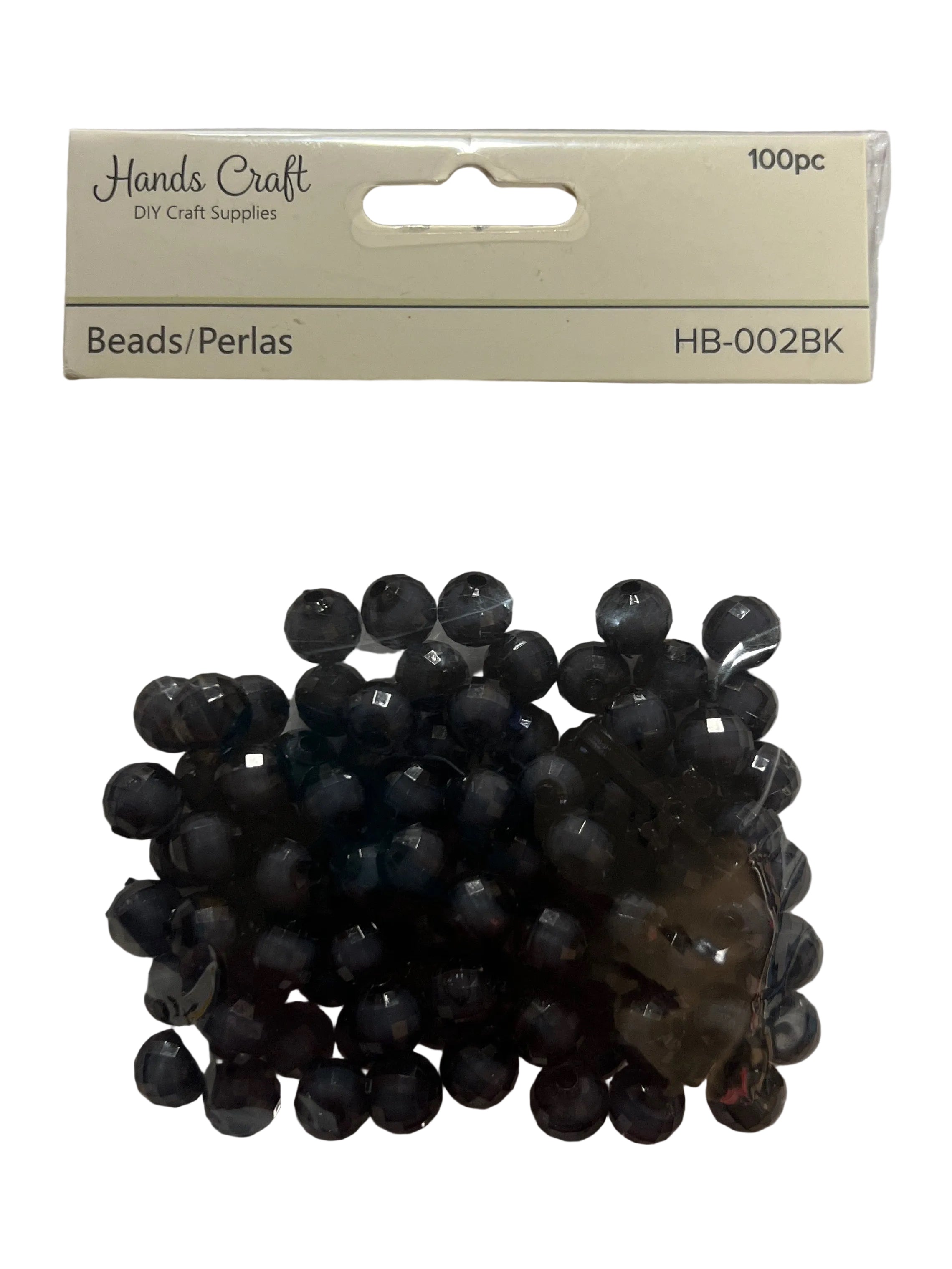 DISCO BEADS BLACK 8MM 100 PC