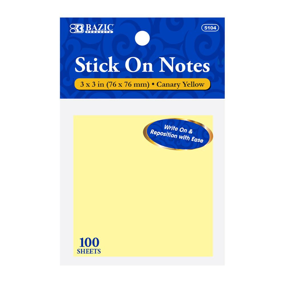 100 Ct. 3" X 3" Yellow Sticky Notes