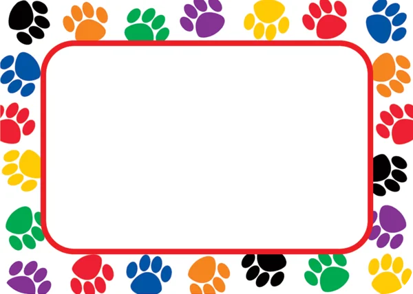 COLORFUL PAW PRINTS NAME TAGS/LABELS