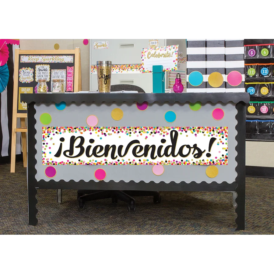 Confetti Bienvenidos Banner | 8X39''