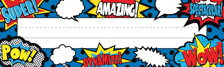 Superhero Flat Name Plates