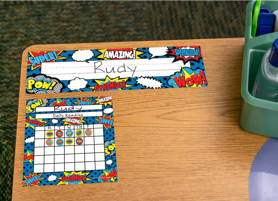 Superhero Flat Name Plates