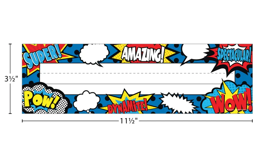 Superhero Flat Name Plates