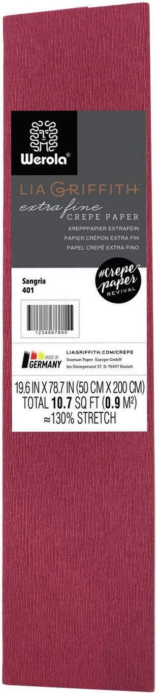 Lia Griffith Extra Fine Crepe Paper | Sangria | 19.6"X78.7"