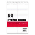 WHITE PAPER GREEN RULED STENO BOOK 80CT 6'' X 9''