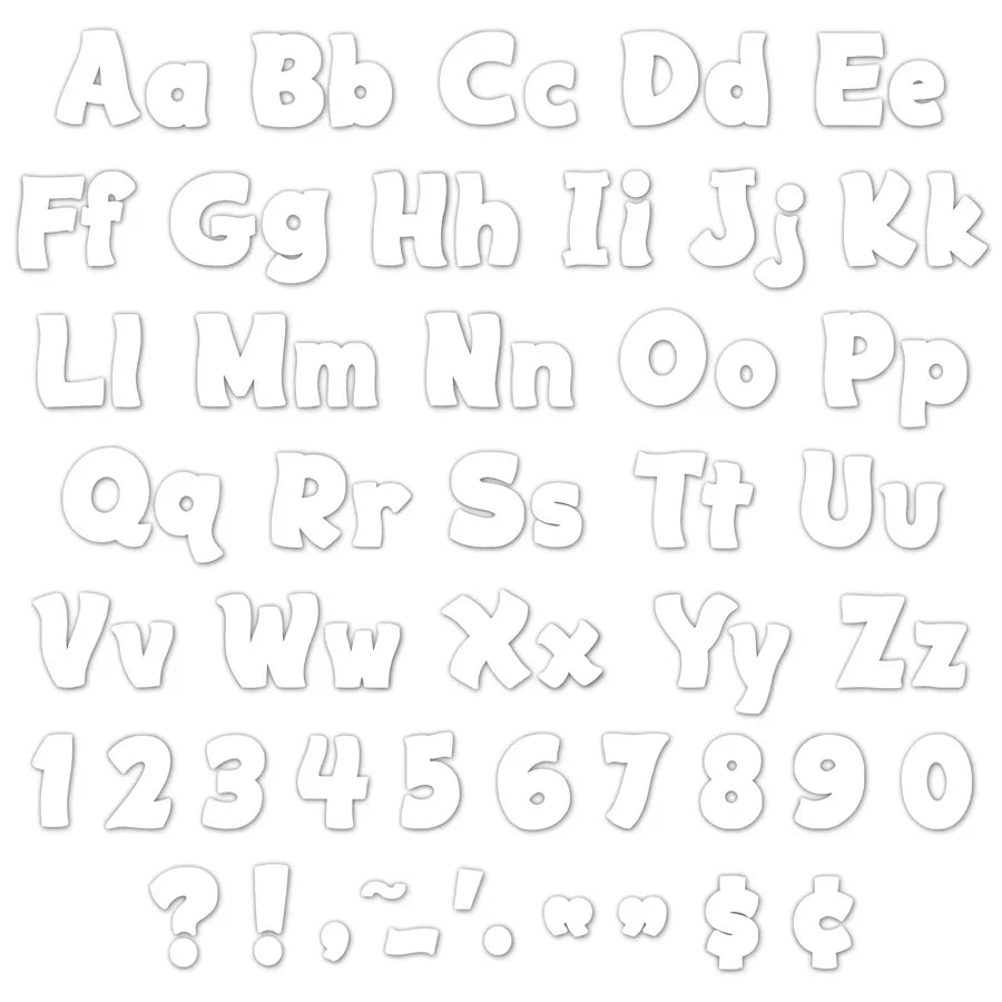 WHITE FUNTASTIC LETTERS
