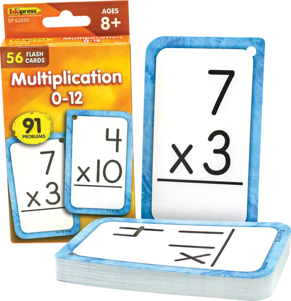 Multiplication 0-12 Flash Cards | 56 pcs