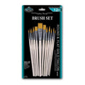 Gold Taklon Round/Flat Brush Set Pkg. 12