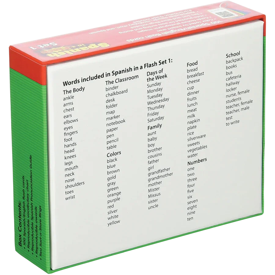 Spanish in a Flash Cards Set 1