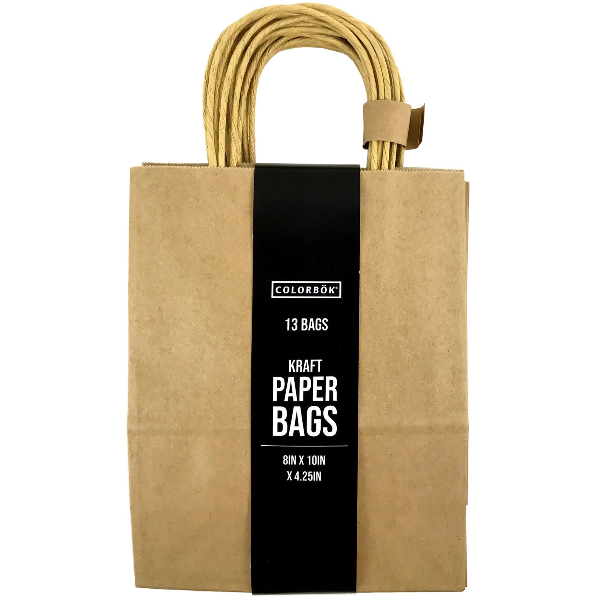Brown | Large | Paper Gift Bags | 10"X8"| 13 pk