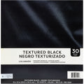 Mdnght BLack Textures Cardstock Pad | 12"X12" | 40/Pk