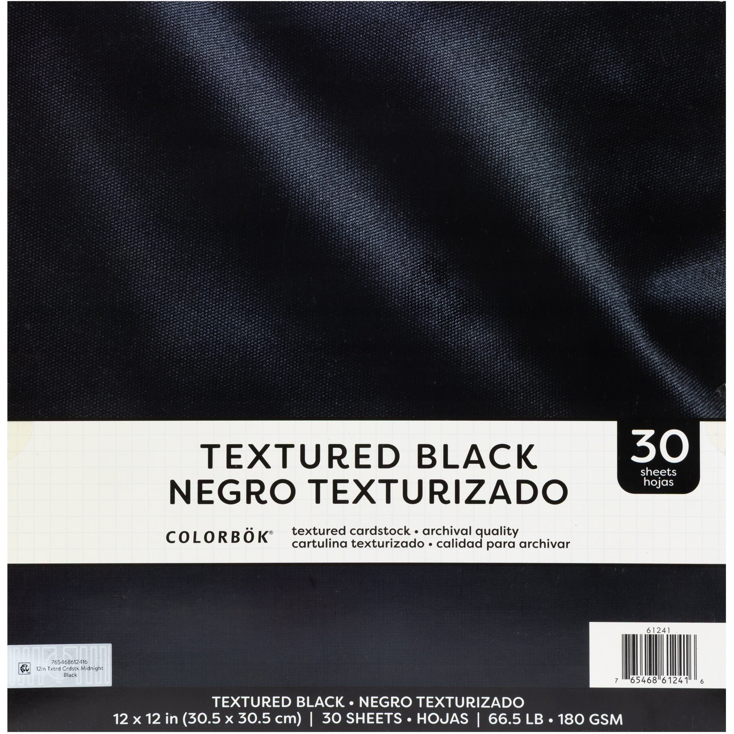 Mdnght BLack Textures Cardstock Pad | 12"X12" | 40/Pk
