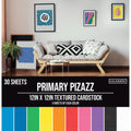 Primary Pizazz | Textured Cardstock Pad| 12"X12"| 30/Pk