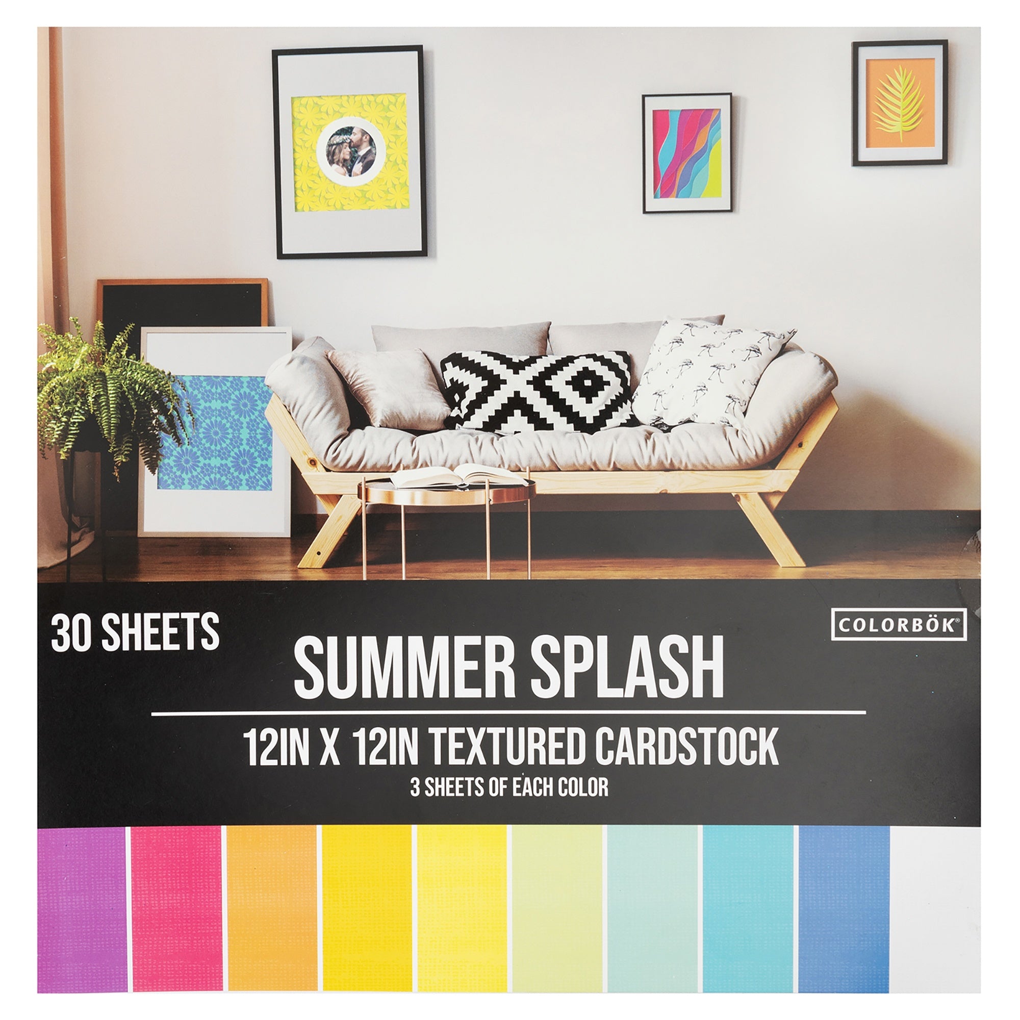 Summer Splash | Textured Cardstock Pad | 12"X12" | 30/Pk