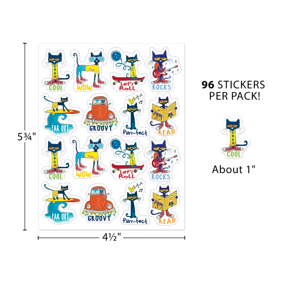 Pete the Cat Stickers | 96PCS
