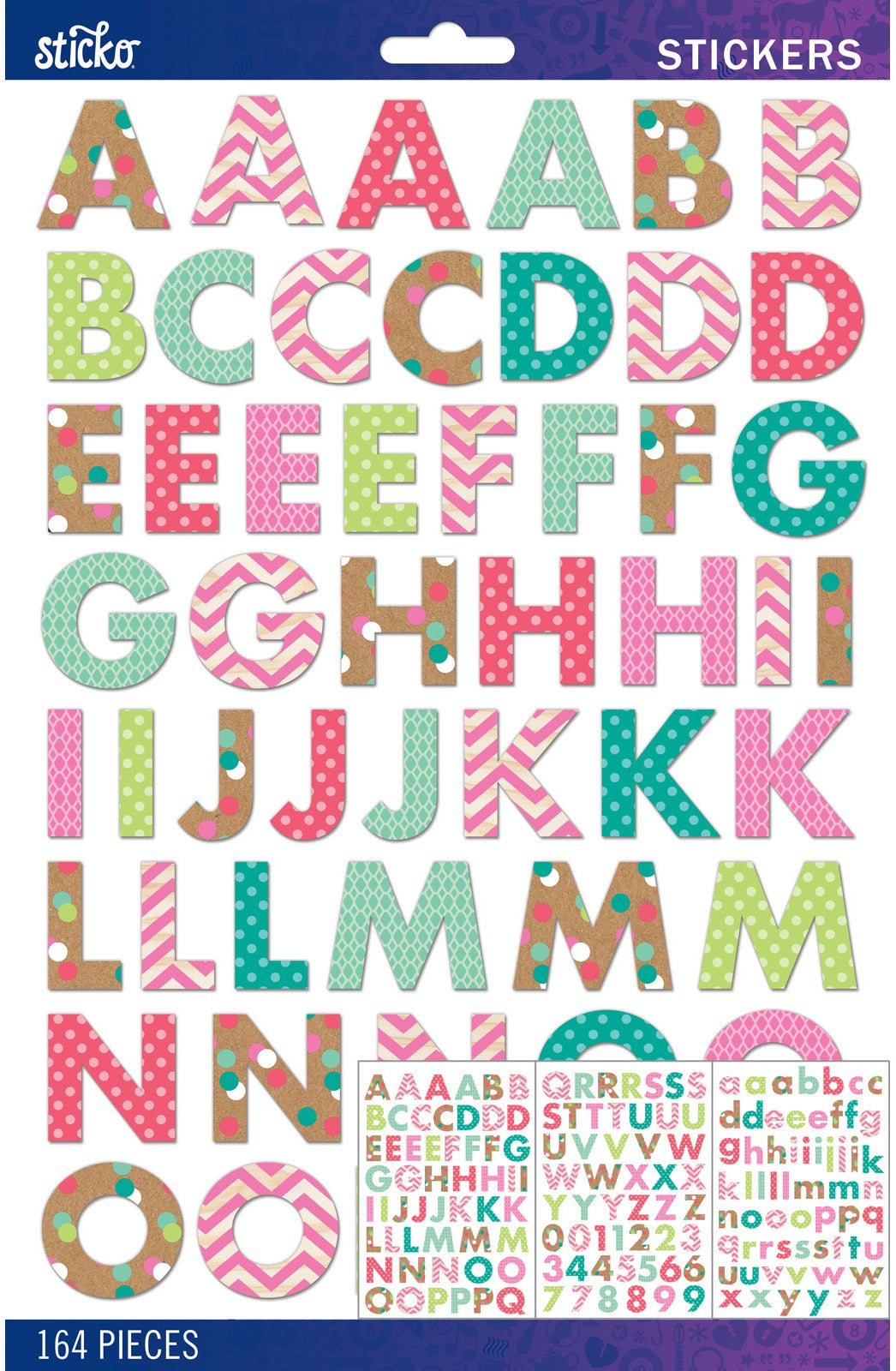 Sticko Stickers | Pattern Futura Bold | Large | 164 stickers