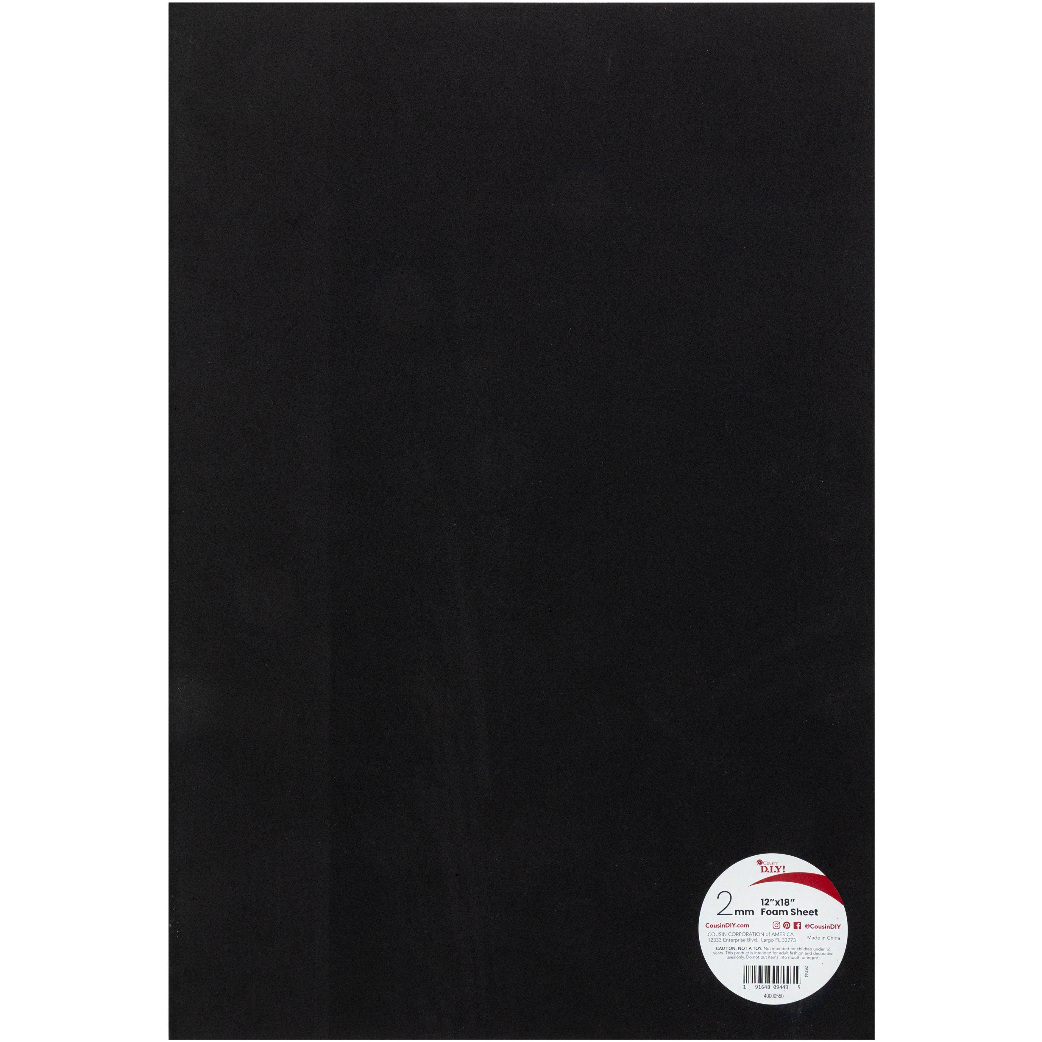 CousinDIY Foam Sheet | Black | 12"X18"