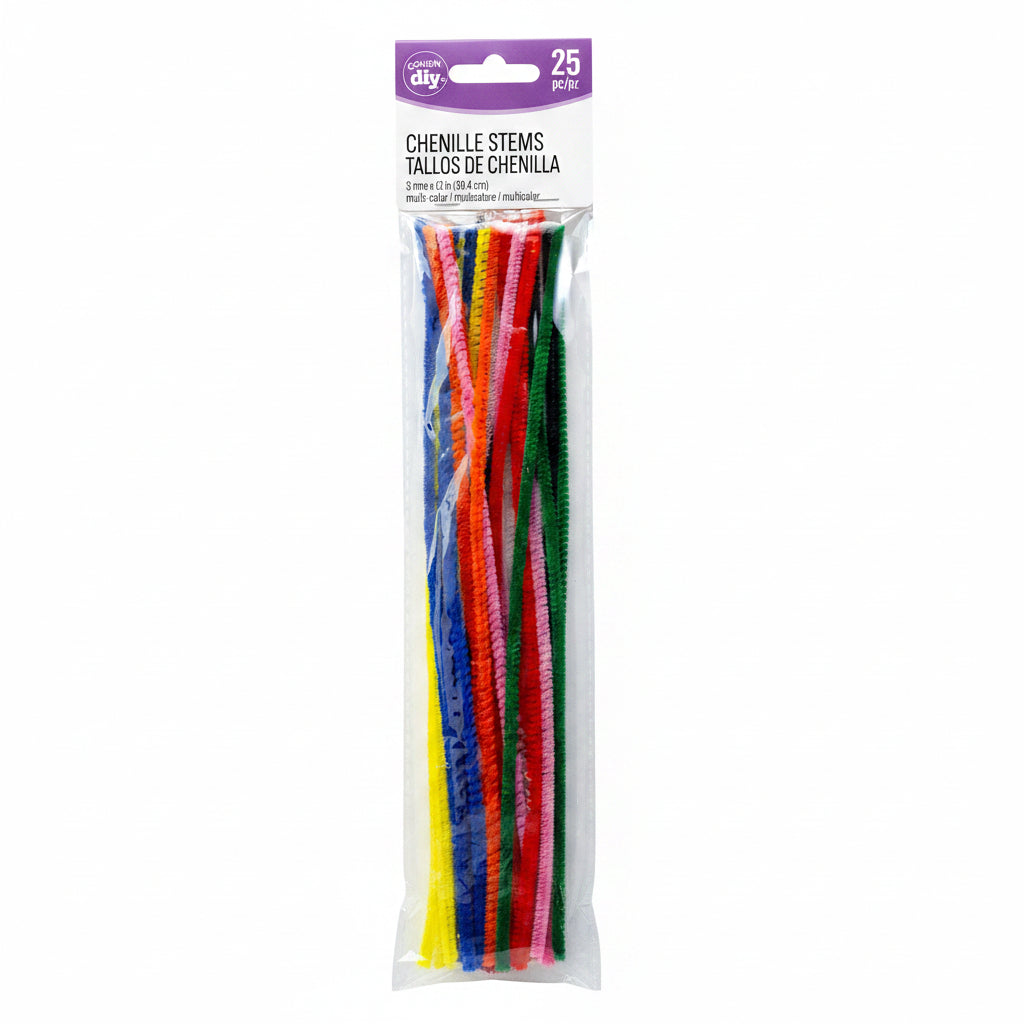 CousinDIY Chenille Stems | Multi | 3mmx12" | 25Pk