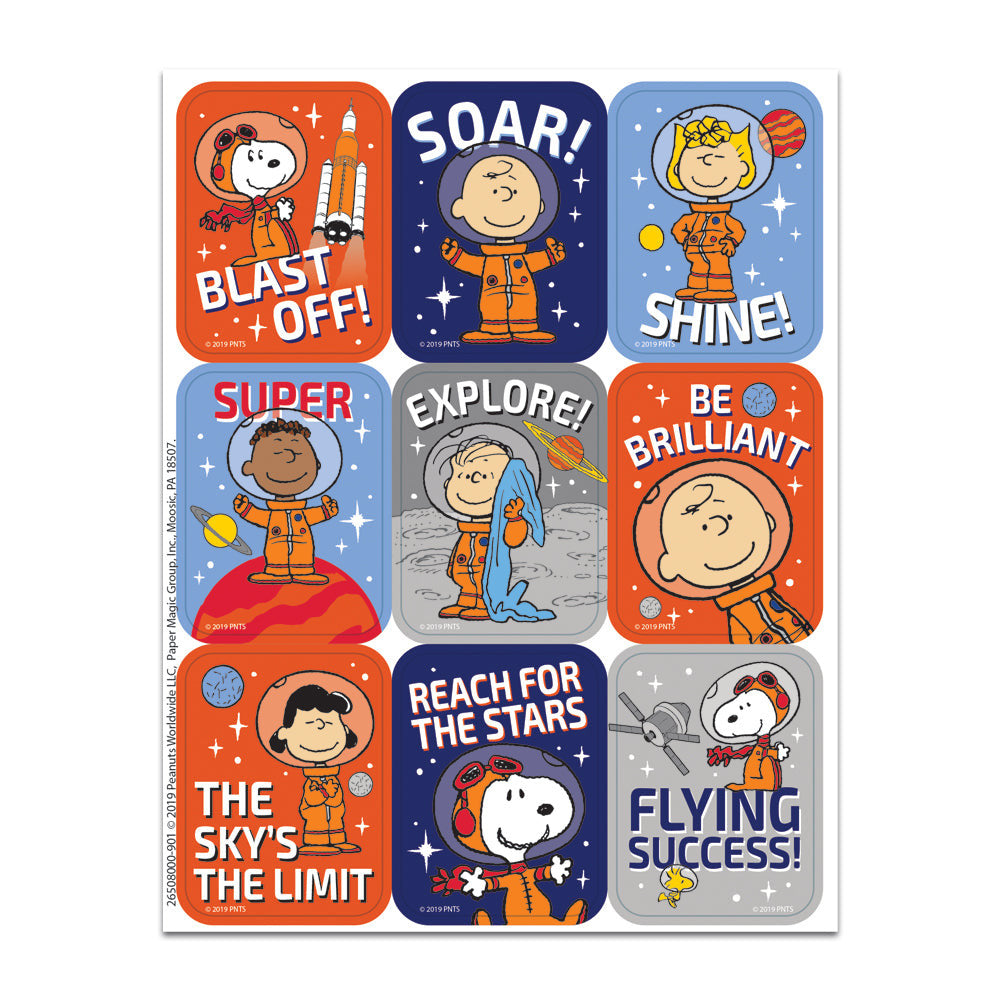PEANUTS NASA GIANT STICKERS 36PK