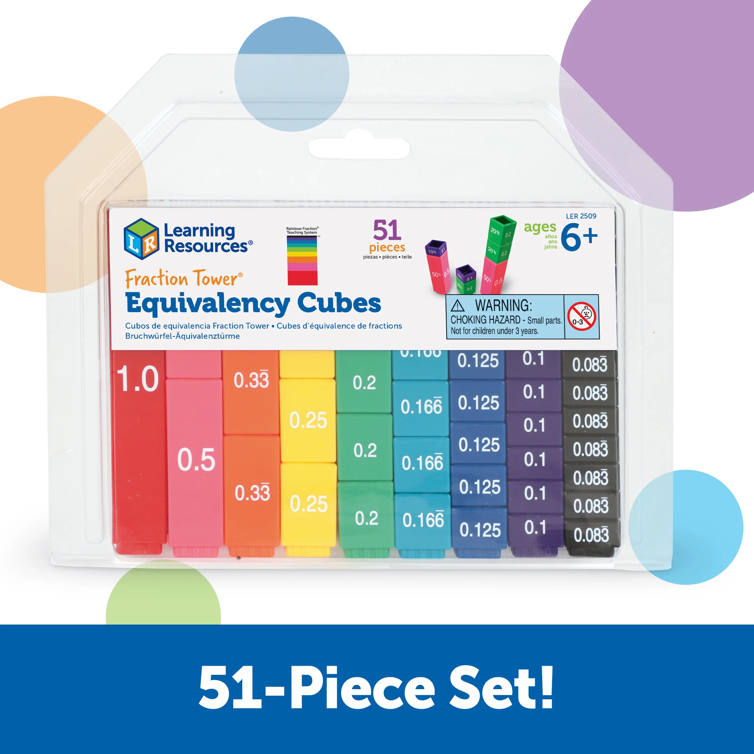 Fraction Tower Equivalency Cubes 51 PCS
