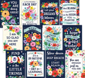 WILDFLOWERS POSITIVE SAYINGS SMALL POSTER PACK