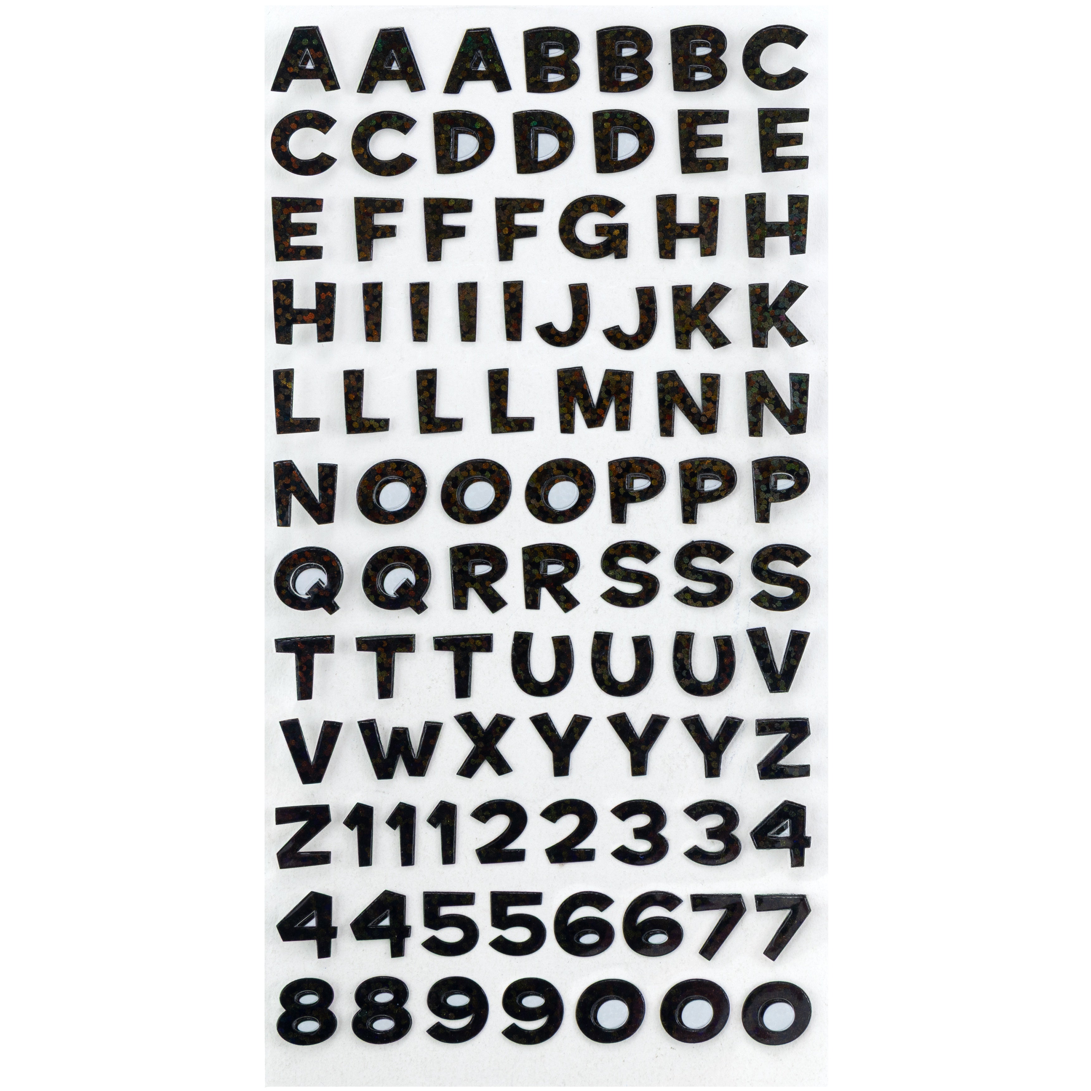 Sticko Alphabet Stickers | Funhouse Black Metallic | 89 pieces