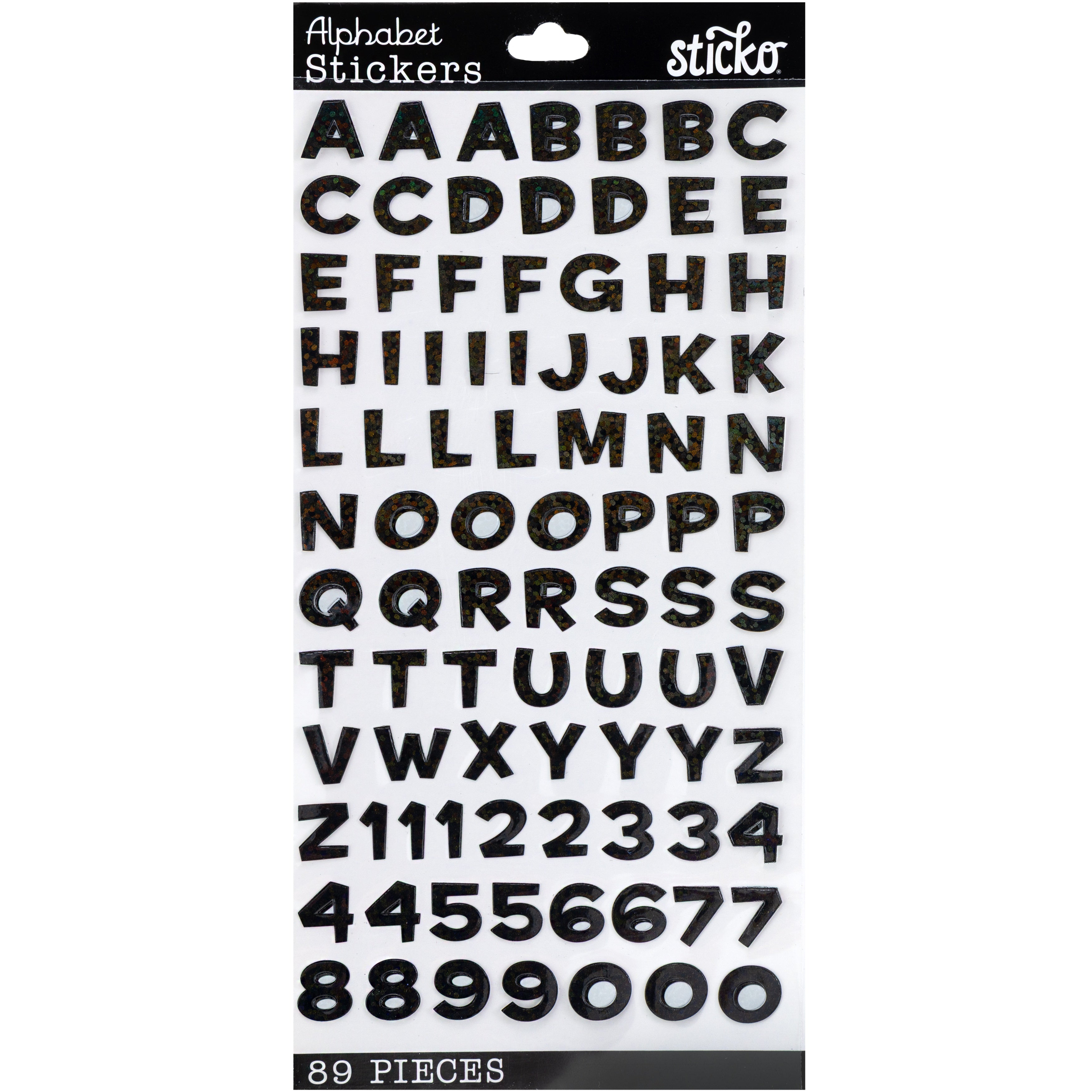 Sticko Alphabet Stickers | Funhouse Black Metallic | 89 pieces