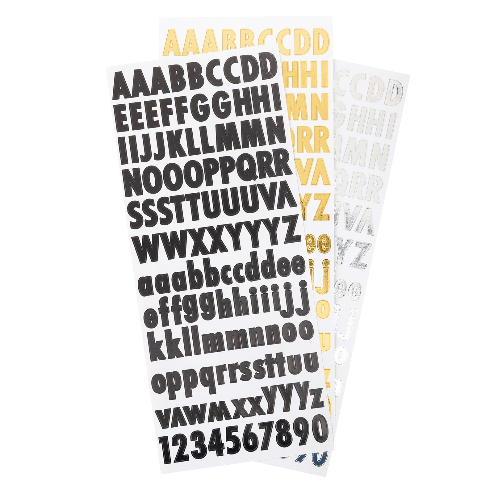 Sticko Alphabet Stickers | Black/Gold/Silver | Futura | 726 pieces
